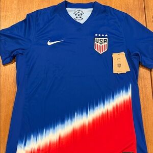 Nike Blue Soccer Jersey with Red and White Accents
